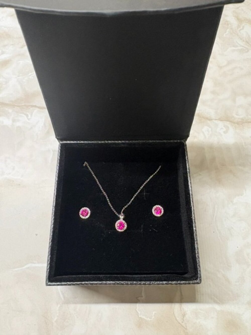 New : Stella Grace Sterling Silver Lab-Created Ruby & Lab-Created White Saphire